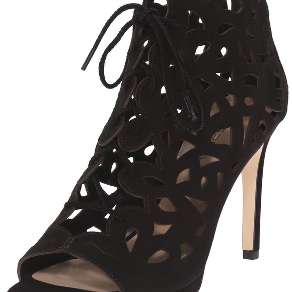 New Via Spiga Cage Black Suede Heels Size 8.5 - Picture 15 of 15